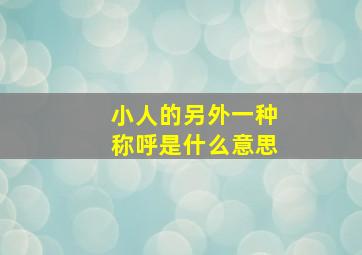 小人的另外一种称呼是什么意思