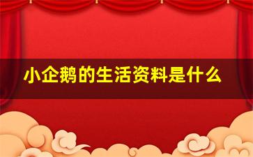 小企鹅的生活资料是什么