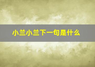 小兰小兰下一句是什么