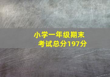 小学一年级期末考试总分197分