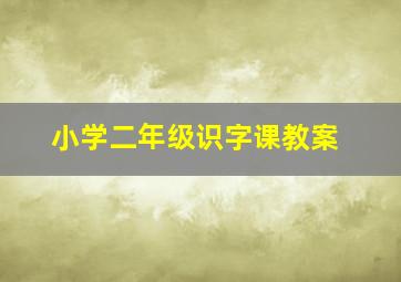 小学二年级识字课教案