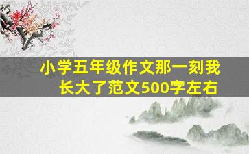 小学五年级作文那一刻我长大了范文500字左右