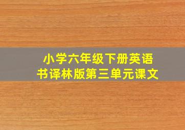 小学六年级下册英语书译林版第三单元课文