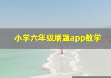 小学六年级刷题app数学