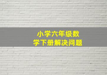 小学六年级数学下册解决问题