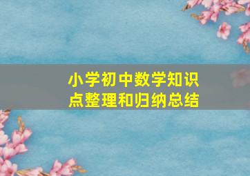 小学初中数学知识点整理和归纳总结