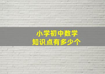 小学初中数学知识点有多少个