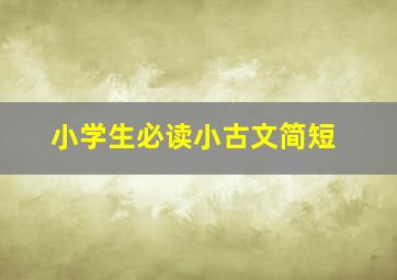 小学生必读小古文简短