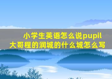 小学生英语怎么说pupil大哥程的润城的什么城怎么写