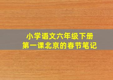 小学语文六年级下册第一课北京的春节笔记