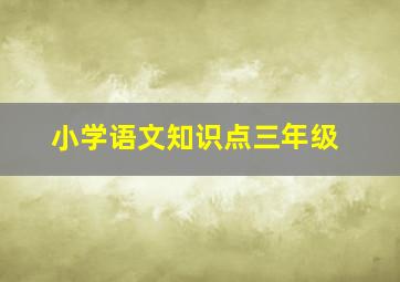 小学语文知识点三年级