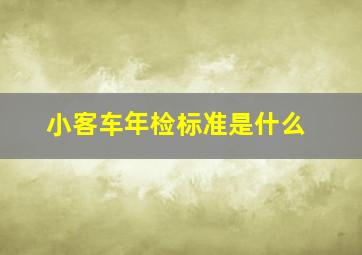 小客车年检标准是什么