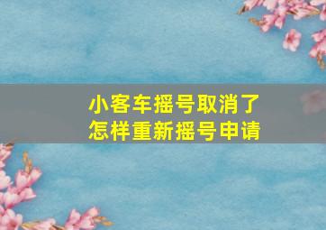 小客车摇号取消了怎样重新摇号申请