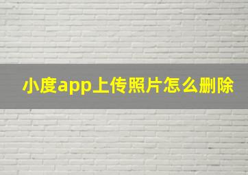 小度app上传照片怎么删除