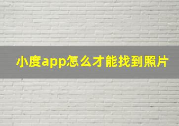 小度app怎么才能找到照片