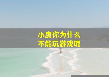 小度你为什么不能玩游戏呢