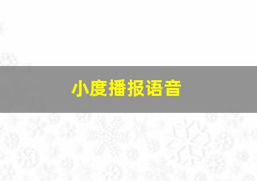 小度播报语音