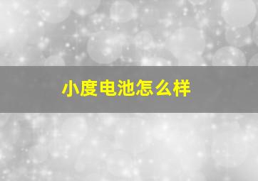 小度电池怎么样