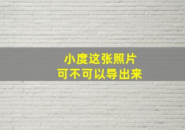 小度这张照片可不可以导出来