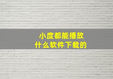 小度都能播放什么软件下载的