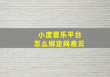 小度音乐平台怎么绑定网易云