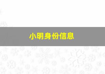 小明身份信息