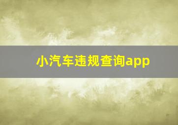 小汽车违规查询app