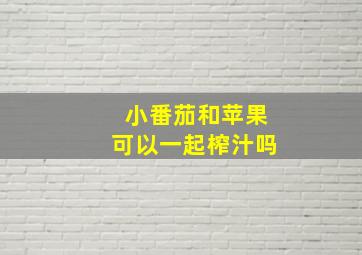 小番茄和苹果可以一起榨汁吗