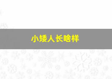 小矮人长啥样