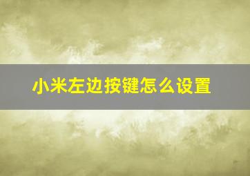 小米左边按键怎么设置