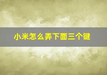 小米怎么弄下面三个键