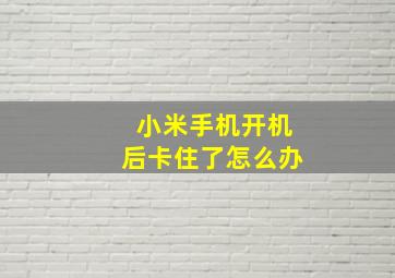 小米手机开机后卡住了怎么办