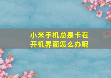 小米手机总是卡在开机界面怎么办呢