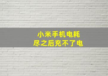 小米手机电耗尽之后充不了电