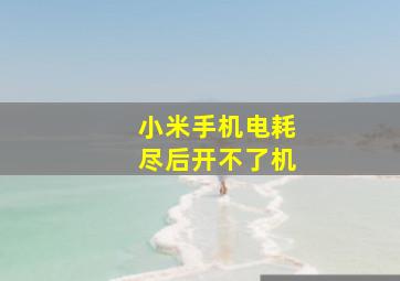 小米手机电耗尽后开不了机