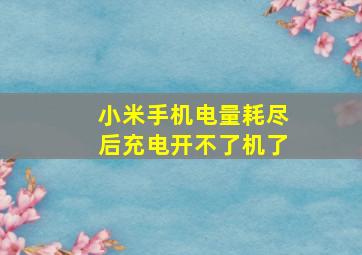 小米手机电量耗尽后充电开不了机了