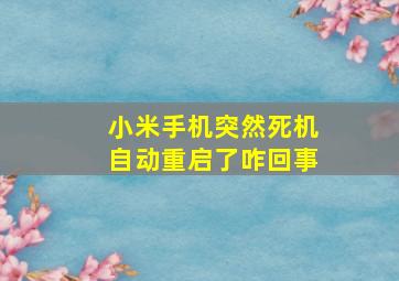 小米手机突然死机自动重启了咋回事