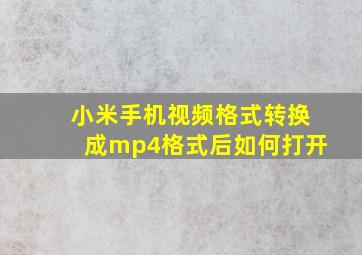 小米手机视频格式转换成mp4格式后如何打开