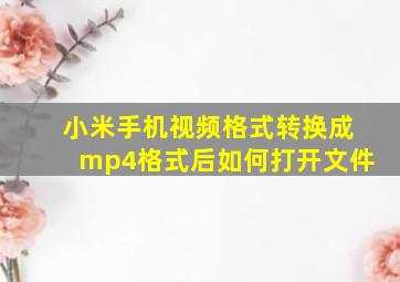 小米手机视频格式转换成mp4格式后如何打开文件