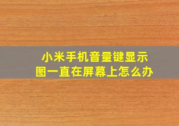 小米手机音量键显示图一直在屏幕上怎么办