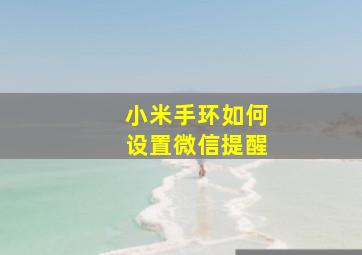 小米手环如何设置微信提醒