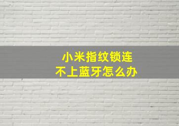 小米指纹锁连不上蓝牙怎么办