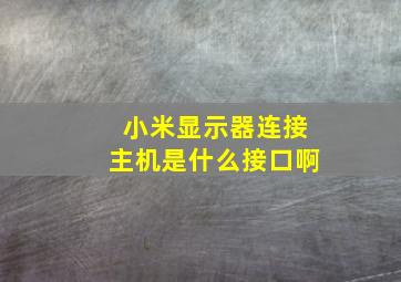 小米显示器连接主机是什么接口啊