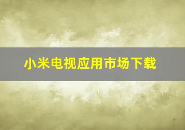 小米电视应用市场下载