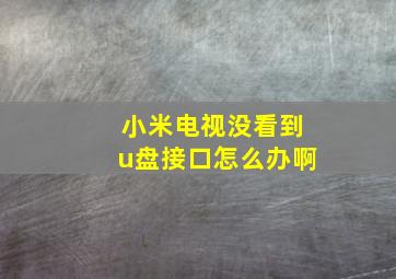 小米电视没看到u盘接口怎么办啊