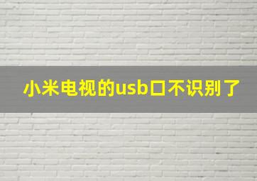 小米电视的usb口不识别了