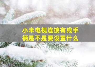 小米电视连接有线手柄是不是要设置什么