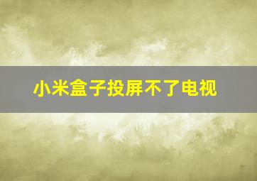 小米盒子投屏不了电视