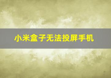 小米盒子无法投屏手机