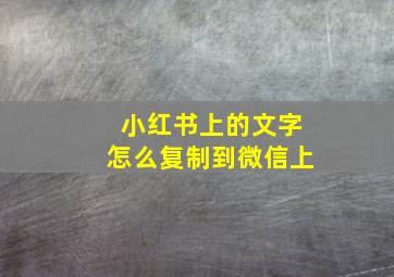 小红书上的文字怎么复制到微信上